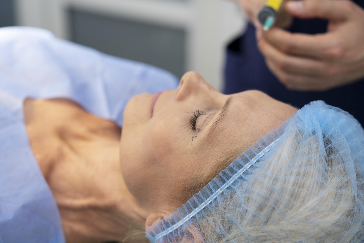 A woman getting a botox